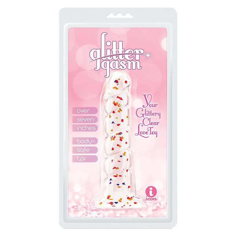 Glittergasm Dong Red and Orange Swirl 7 in.