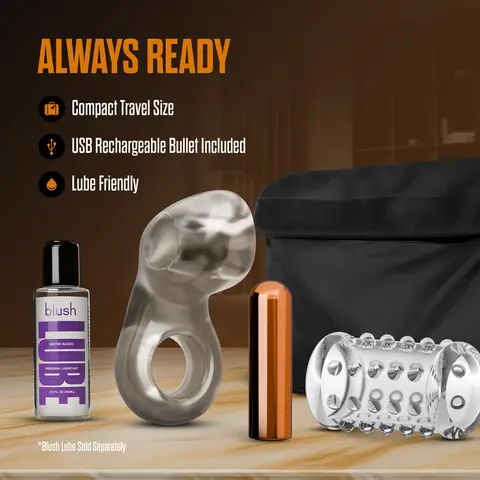 Stay Hard Vibrating Cock Ring Set with Sleeve 2