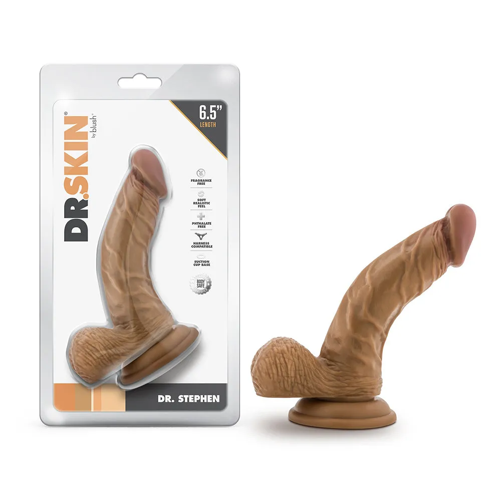 Dr. Skin Dr. Stephen 6.5 in. Dildo with Balls in Tan