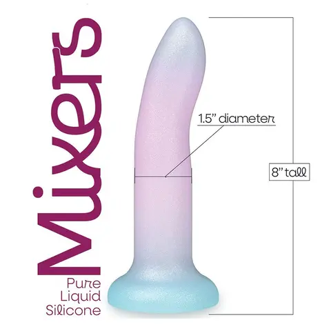 Mixers 8 in. Silicone Dildo Blueberry Crush