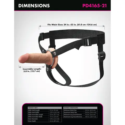 Fantasy X-Tensions Elite Silicone Hollow Strap-On Dual Density 5 in. in Light