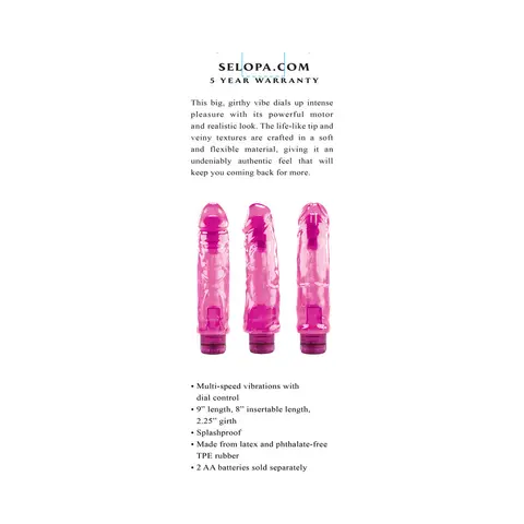 Selopa Thicc Boi Vibrating Vibe Rubber Pink