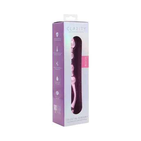 Clarity Celestial Serpent Blush Glass Dildo