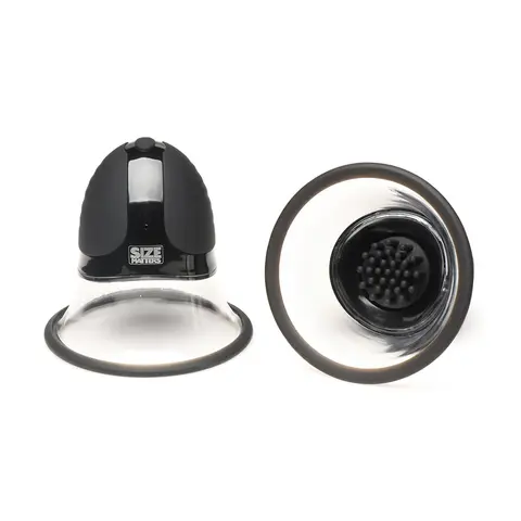 Size Matters 10X Rotating Silicone Nipple Suckers with 4 Attachments in Black