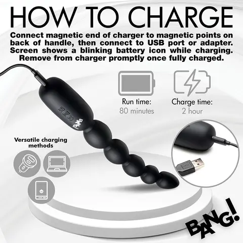BANG! Digital Silicone Anal Beads
