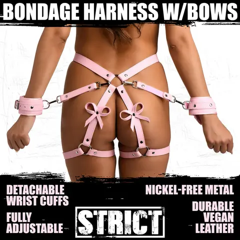 STRICT Bondage Harness with Bows Pink M/L
