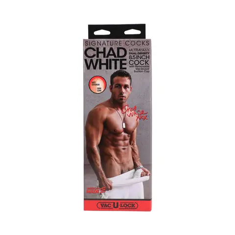 Signature Cocks - Chad White 8.5 Inch ULTRASKYN Cock with Removable Vac-U-Lock Suction Cup Vanilla