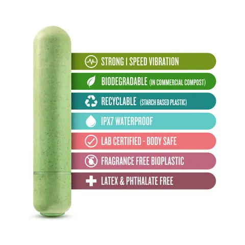 Gaia Eco Bullet Single-Speed Vibrator in Green