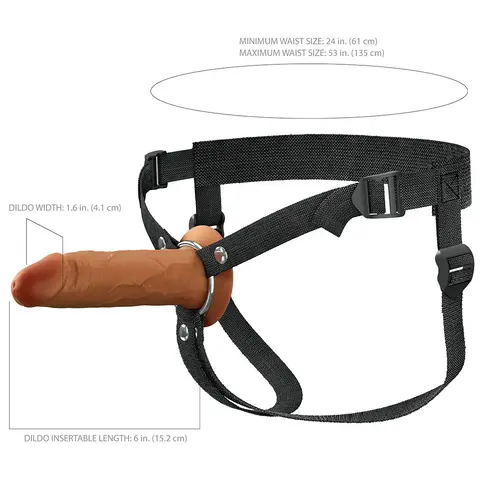 Fantasy X-Tensions Elite Hollow Silicone Strap-On 6 in. in Brown