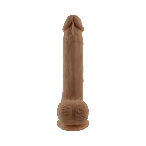 Selopa Natural Feel Flexskin Bendable Dildo with Moving Material 7 in. in Dark