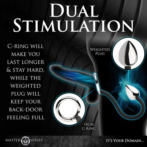Master Series Tug + Plug Cock & Ball Ring with Anal Plug