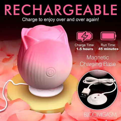 Bloomgasm Pulsing Petals Throbbing Rose Stimulator in Pink