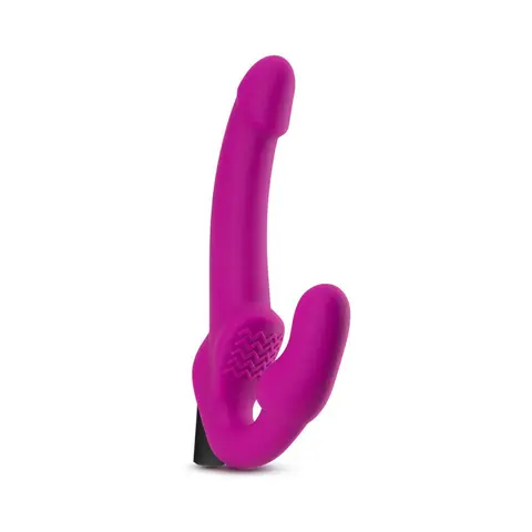 Temptasia Estella 9.5 in. Silicone Strapless Strap-On Dildo with Bullet Vibrator Pink