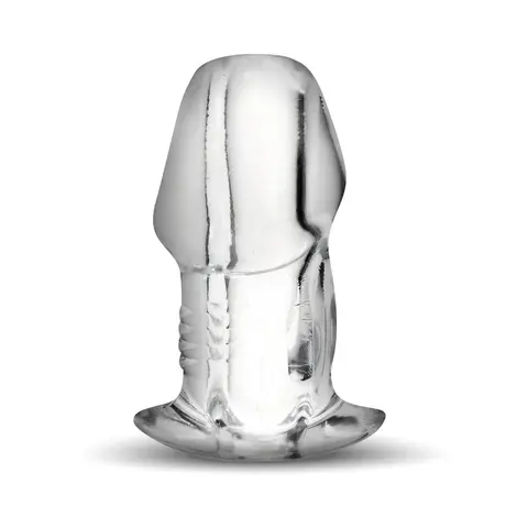 Master Series Dicked Clear Hollow Anal Plug Large