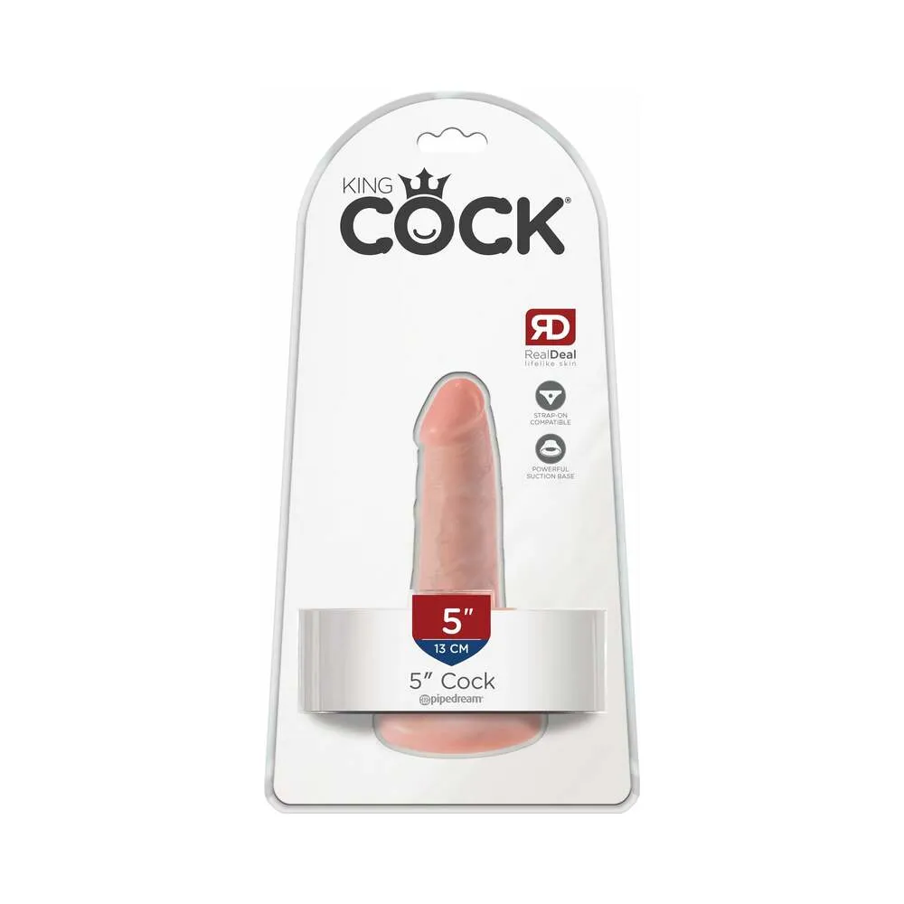 King Cock 5 in. Cock Realistic Dildo With Suction Cup Beige