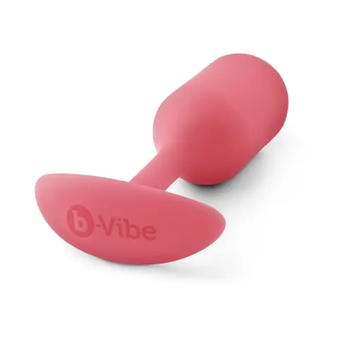 b-Vibe Snug Plug 2 Weighted Silicone Anal Plug in Coral