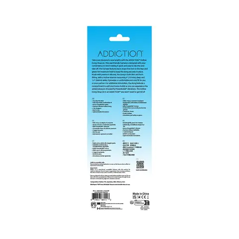Addiction 7 in. Silicone Hollow Dong Strap-On Beige