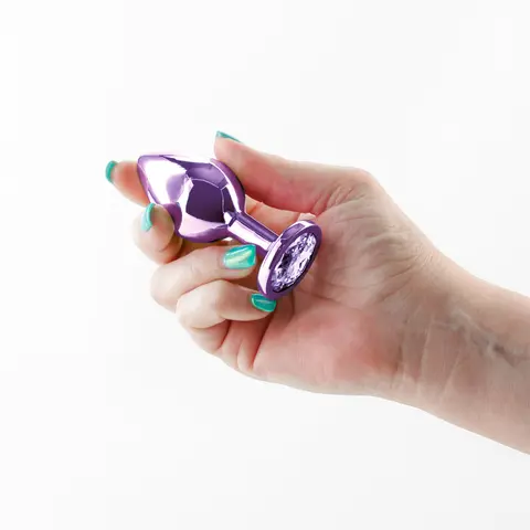 Rear Assets Metal Anal Plug Medium in Purple