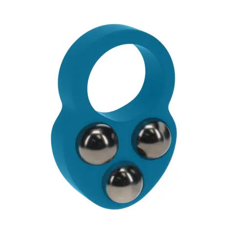 LEVELZ Liquid Silicone Triple Weighted Ball Cock Ring in Teal