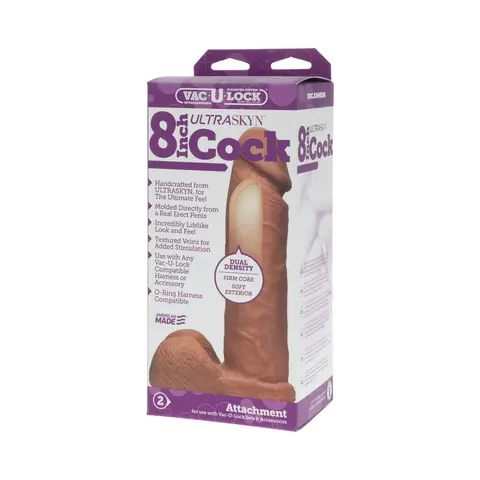 Vac-U-Lock - 8-Inch ULTRASKYN Cock in Brown