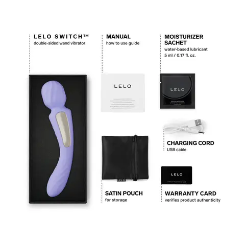 LELO SWITCH Double-Sided Wand Vibrator in Lilac