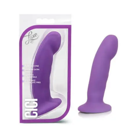 Luxe Cici 6.5 in. Curved Silicone Dildo in Purple
