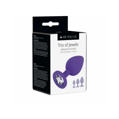 Me You Us Trio of Jewels 3-Piece Training Plug Set in Purple