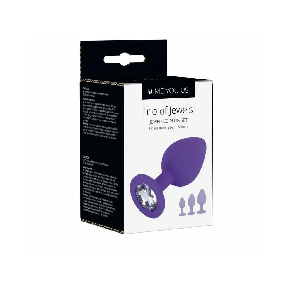 Me You Us Trio of Jewels 3-Piece Training Plug Set in Purple