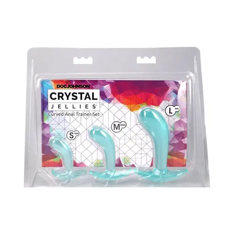 Crystal Jellies Curved Anal Trainer Set in Teal