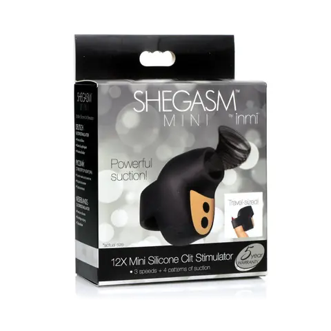 Shegasm Mini 12X Mini Silicone Clit Stimulator in Black