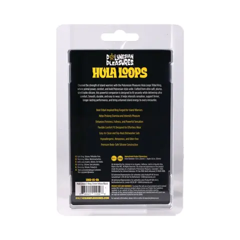 Polynesian Pleasures Hula Loops Silicone Tribal C-Ring 25mm Yellow/Black