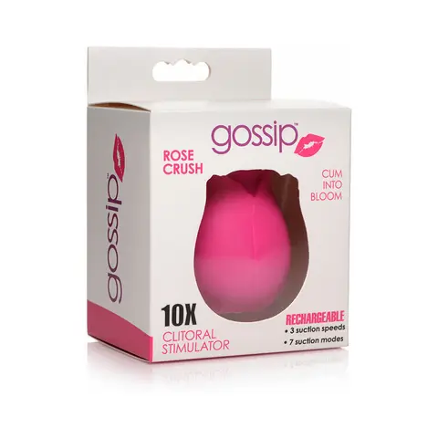 Curve Toys Gossip Cum Into Bloom Rechargeable Silicone Clitoral Stimulator Rose Flirt in Magenta