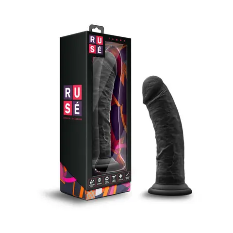 Ruse Jammy Realistic 8 in. Silicone Dildo in Black