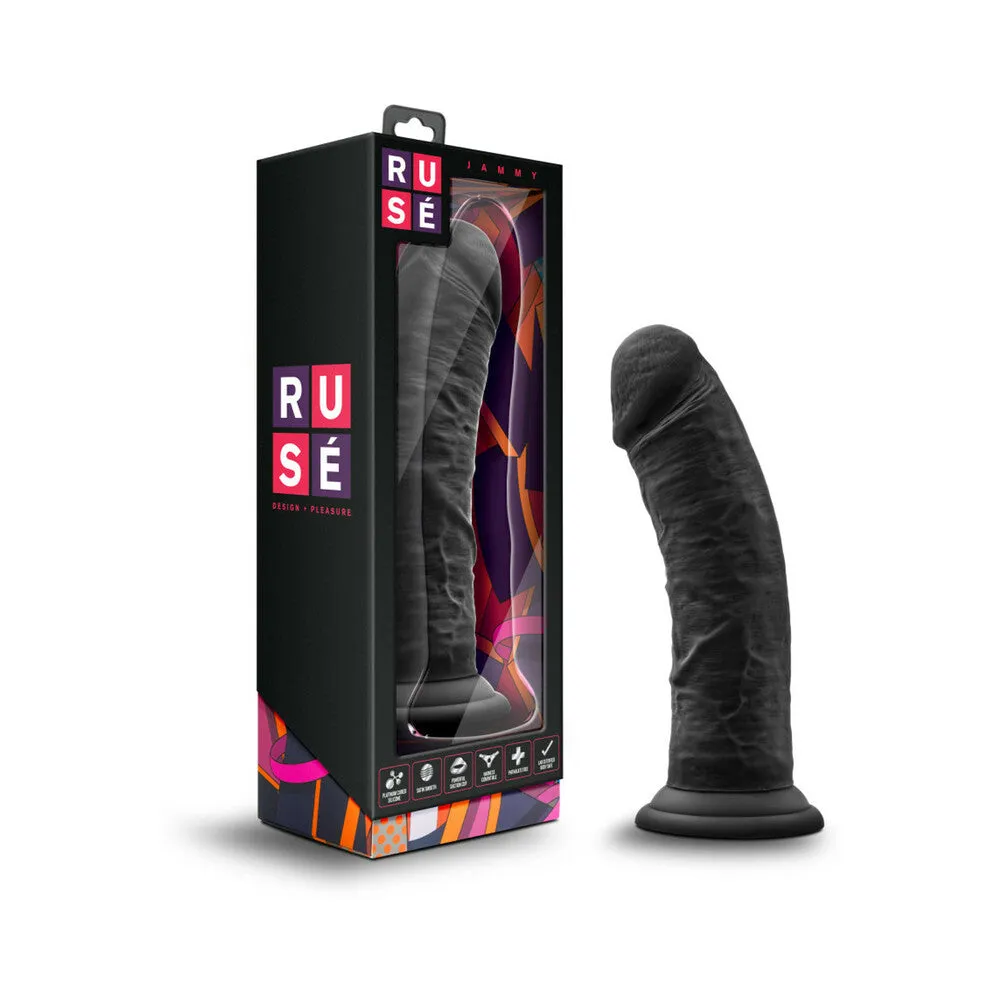 Ruse Jammy Realistic 8 in. Silicone Dildo in Black