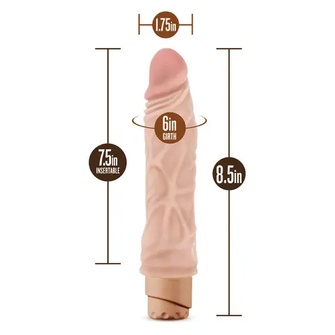 Dr. Skin Cock Vibe 10 Realistic 8.5 in. Vibrating Dildo in Beige