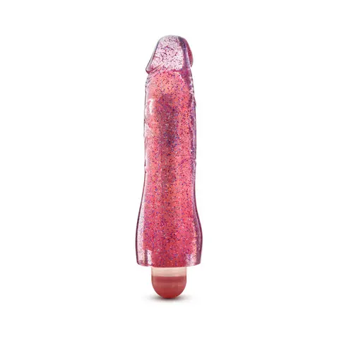 Glow Dicks Molly Color Changing 8 in. Vibrating Dildo Glitter Pink