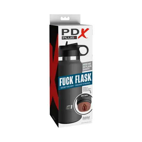 PDX Plus Fuck Flask Secret Delight Discreet Stroker Grey Bottle in Brown