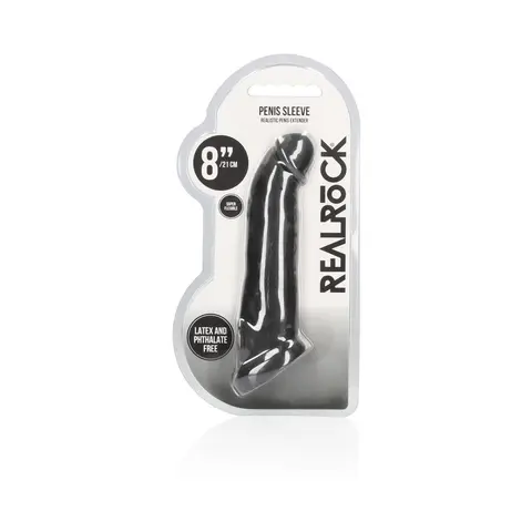 RealRock Skin 8 in. Penis Extender Sling in Black