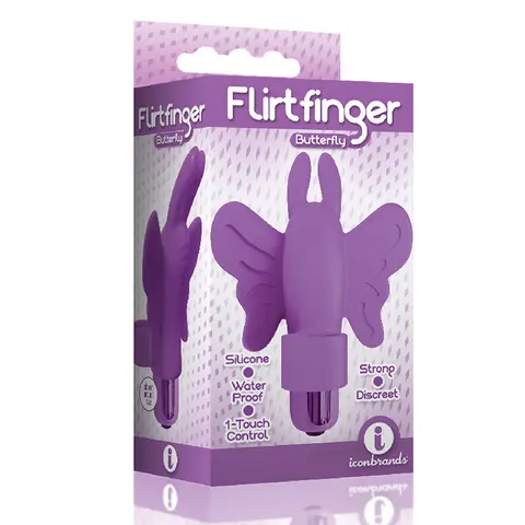 The 9's Flirt Finger Butterfly Finger Vibrator in Purple