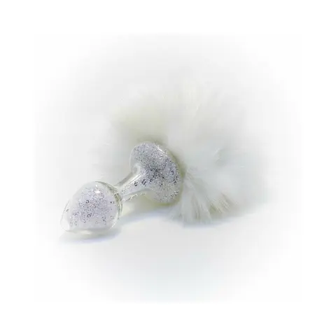 Crystal Delights Magnetic Sparkle Bunny Tail Plug in White