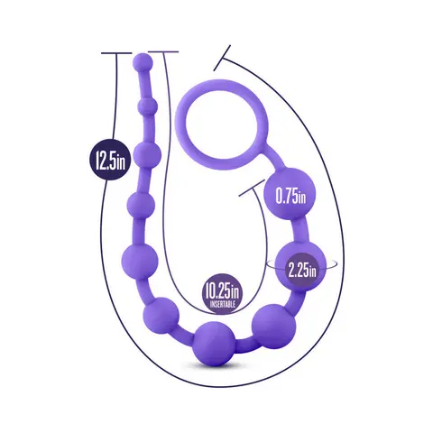 Luxe Silicone 10 Beads for Anal Play in Purple