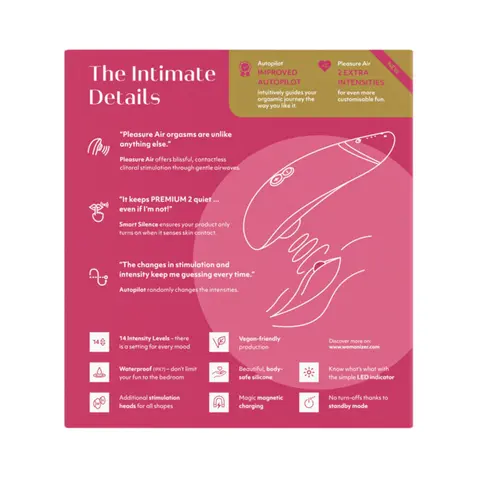Womanizer Premium 2 Rechargeable Silicone Luxurious Pleasure Air Clitoral Stimulator