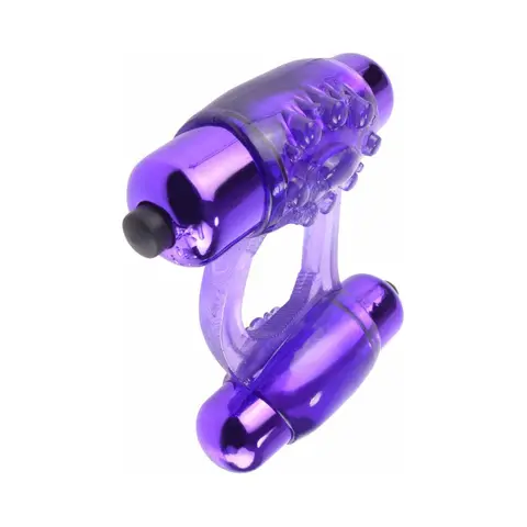 Fantasy C-Ringz Duo-Vibrating Super Ring With Dual Bullets in Purple