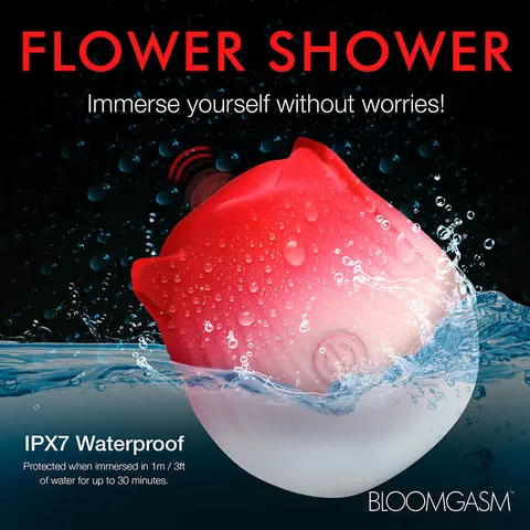 Bloomgasm Pulsing Petals Throbbing Rose Stimulator in Red