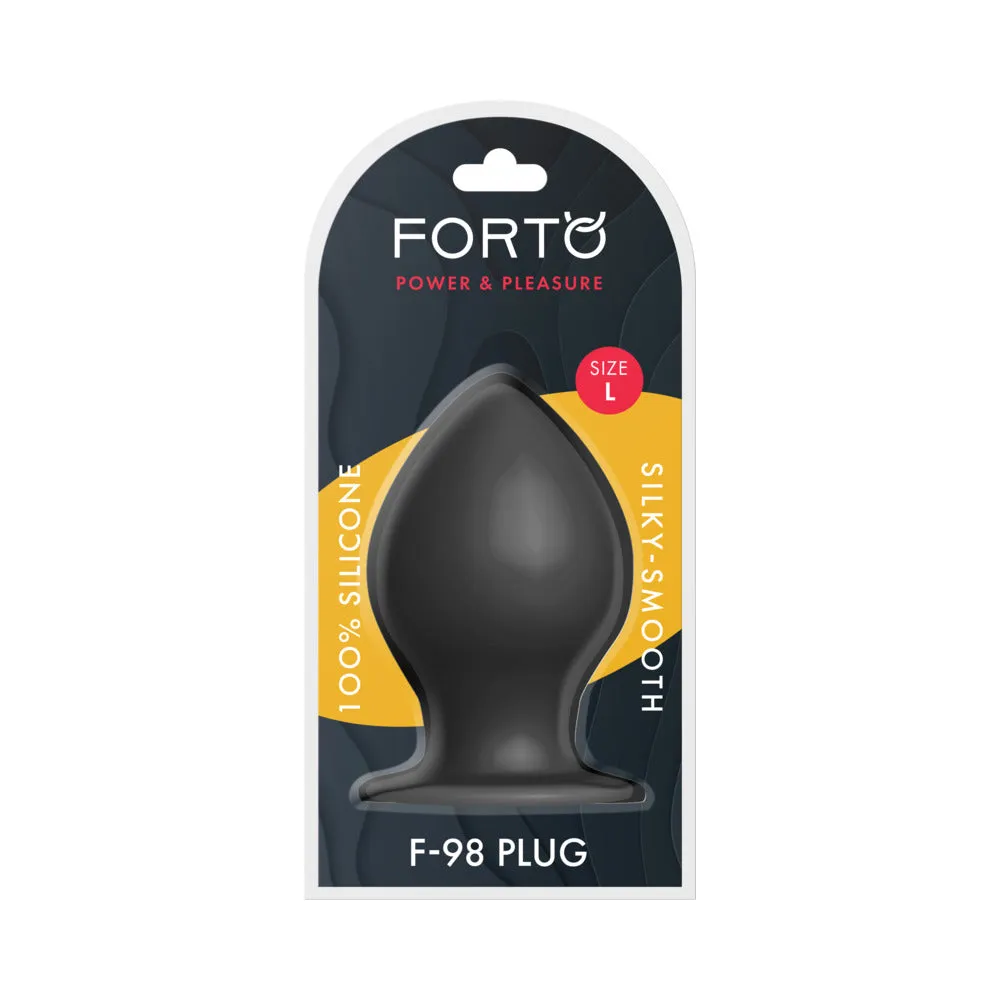 Forto F-98 Cone Silicone Anal Plug Large in Black