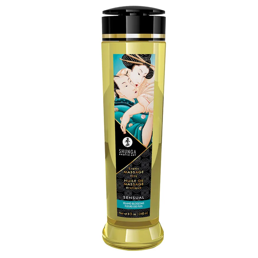 Shunga Erotic Massage Oil Island Blossoms 8 oz.