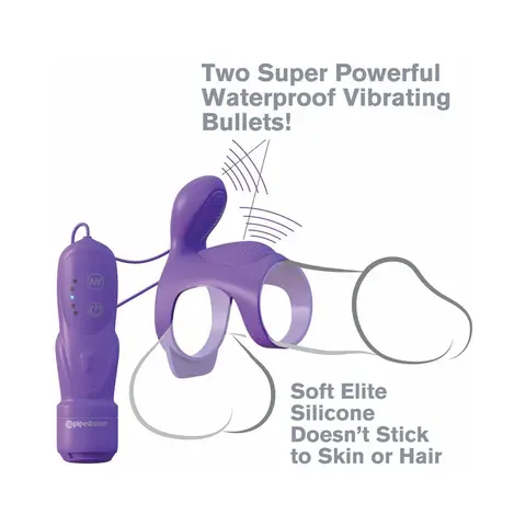 Fantasy C-Ringz Ultimate Couples Cage Vibrating Cock Sheath Purple
