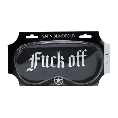 Ouch! Fuck Off Printed Mask Satin Black