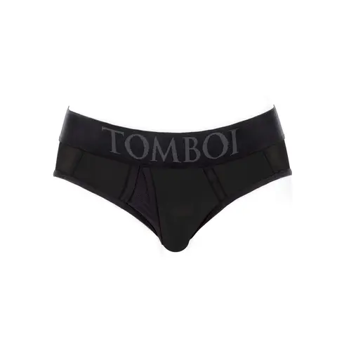 SpareParts Tomboi Cover Brief Style Underwear Harness Nylon Black/Black M