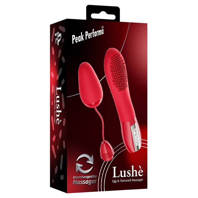 Peak Performa Lushe Egg & Textured Interchangeable Massager in Red